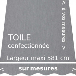 Toile acrylique gris souris pour store banne avec lambrequin forme : vague