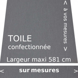 Toile de store unie Gris flanelle et lambrequin droit.