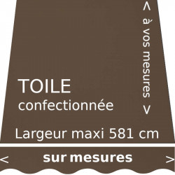 Toile unie couleur brun pâle Cacao avec lambrequin en forme de vague