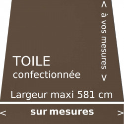 Toile unie couleur brun pâle Cacao avec lambrequin droit