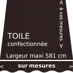 Toile unie couleur chocolat et lambrequin en forme de vague