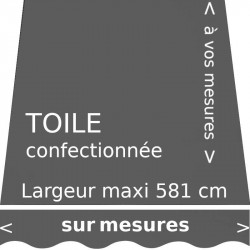 Toile unie couleur gris ardoise et lambrequin en forme de vague