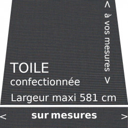 Toile unie couleur gris tweed Charcoal, avec lambrequin droit