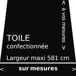 Toile acrylique couleur Noire, et lambrequin droit, confectionné sur mesure.