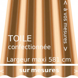 Toile fantaisie marron foncée, marron clair, crème. Modèle Baden-Baden avec lambrequin vague