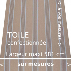 Toile collection Manosque couleur grège foncée avec lambrequin droit.