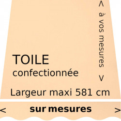 Toile unie couleur Champagne et son lambrequin de forme vague