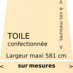 Toile unie couleur vanille (RAL 1015) (ivoire clair) et lambrequin droit