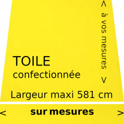 Toile acrylique couleur jaune citron (RAL 1016) et son lambrequin droit : à vos dimensions