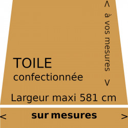 Toile de store couleur unie curry (ocre jaune RAL 1024) et son lambrequin droit