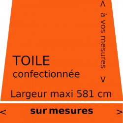 Toiles unies couleur orange (RAL 2004) et son lambrequin droit. À vos dimensions !