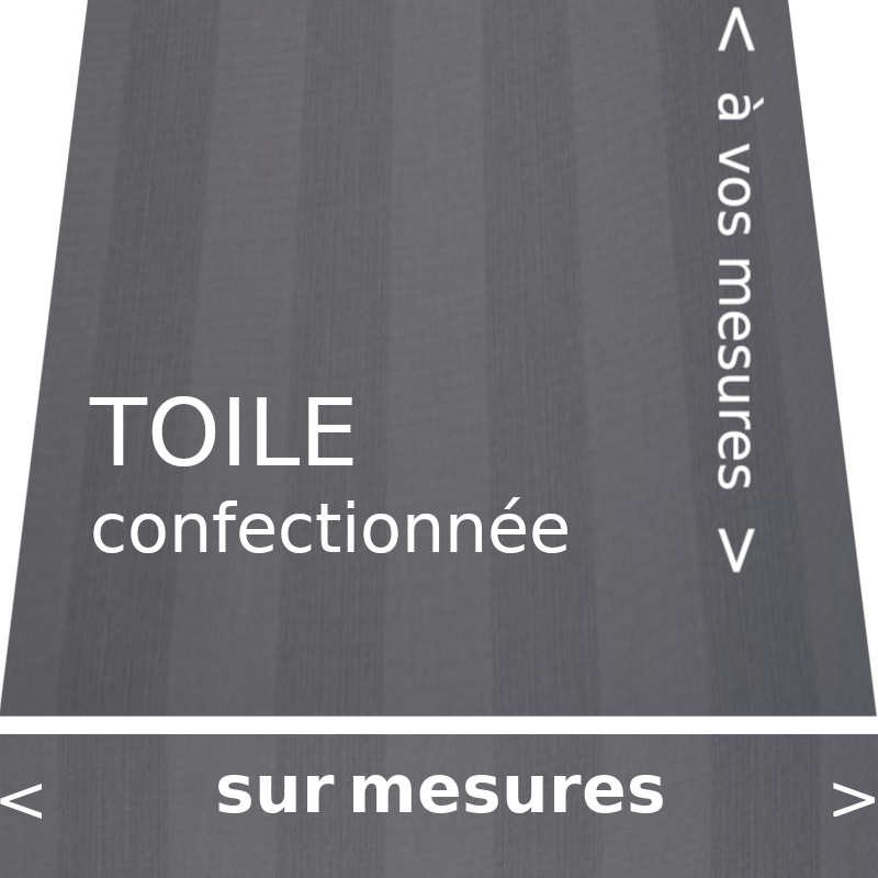 Toile acrylique pour store de la collection Pencil gris foncé : avec lambrequin droit