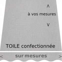 Toile de store couleur Gris Tweed, avec lambrequin de forme : vague