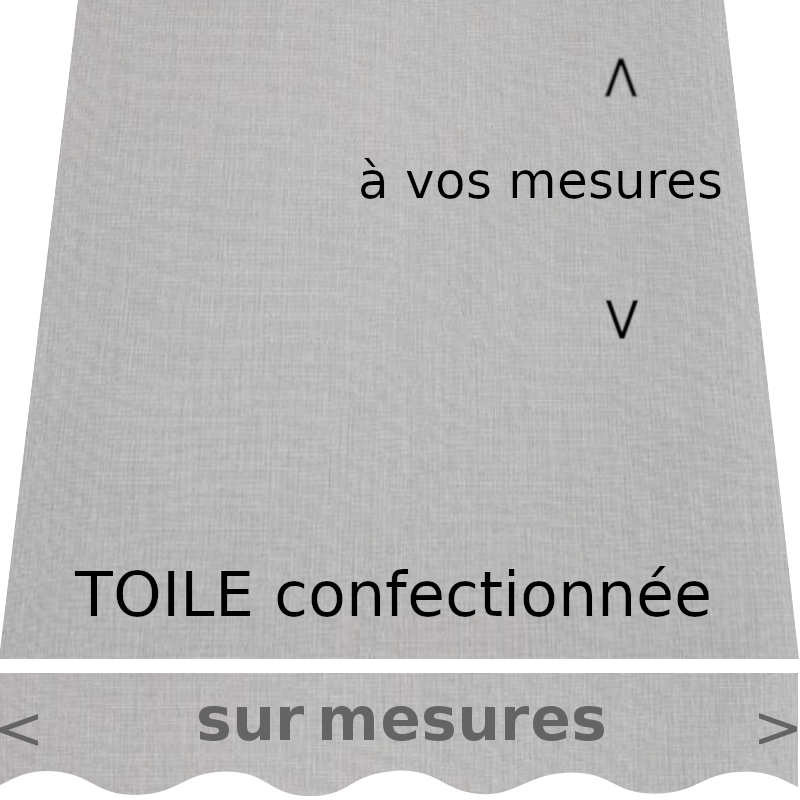 Toile de store couleur Gris Tweed, avec lambrequin de forme : vague