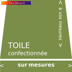 Toile verte amande confectionnée à vos dimensions avec lambrequin droit