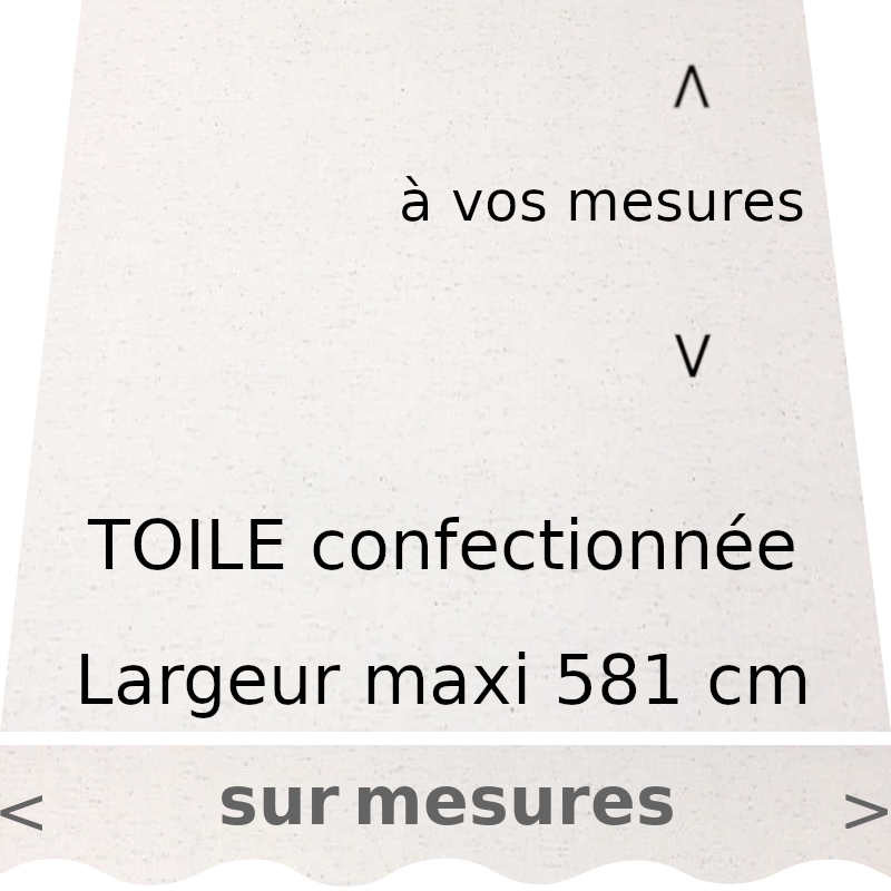 Toile de remplacement pour store banne,couleur Gris Graphite,confectionnée a vos mesures avec lambrequin forme de vague