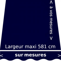 Toile acrylique pour store extérieur couleur bleu nuit (RAL 5011 bleu acier) et son lambrequin forme : vague