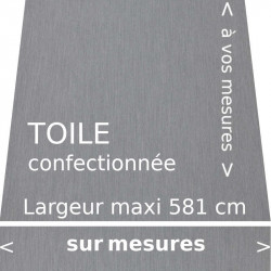 Toile unie gris souris et lambrequin droit. Confection de la toile à vos mesures.