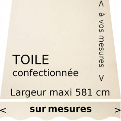 Toile acrylique couleur naturel et lambrequin de forme : vague