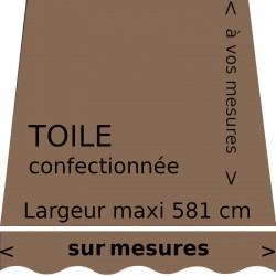 Toile unie couleur chanvre ( brun pâle) avec lambrequin vague