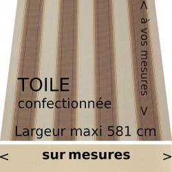 Toile confectionnée sur mesure modèle Boston et lambrequin droit couleur ivoire