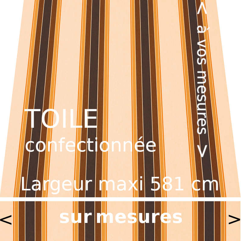 Toile rayée collection Ascot et son lambrequin droit confectionnés dimension de votre store