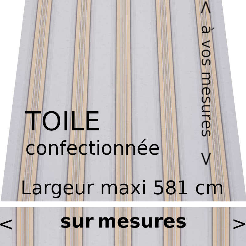 Toile rayée collection Ouessant et lambrequin droit (gris et jaune)