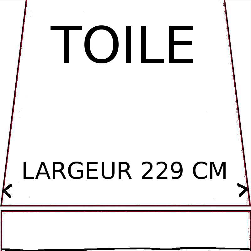 Toiles de remplacement d'une largeur maximumde 229 cm