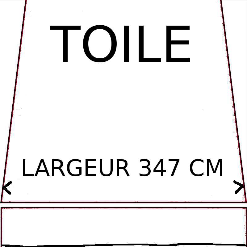 Toiles de remplacement d'une largeur maximumde 347 cm