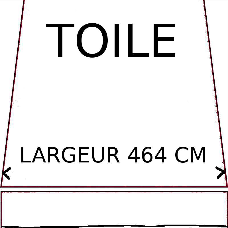 Toiles d'une largeur maximum de 464 cm