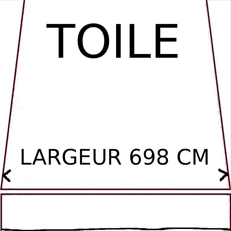 Toiles d'une largeur maximumum de 698 cm